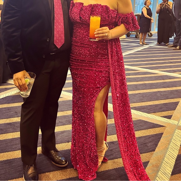 Stunning Pink Sequin Gown - Picture 1 of 2